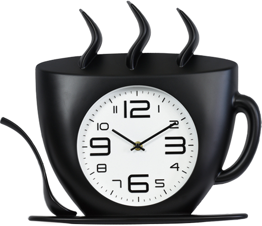 Wall clock; quartz clock; best sale; Kitchen clock; teacup; gift; creative clock; hot stamp