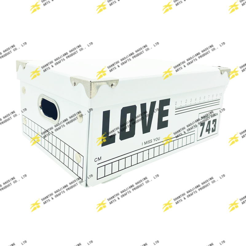 Foldable Rectangle Box With Egg Hold Handle And Metal Corner On Lid Edge