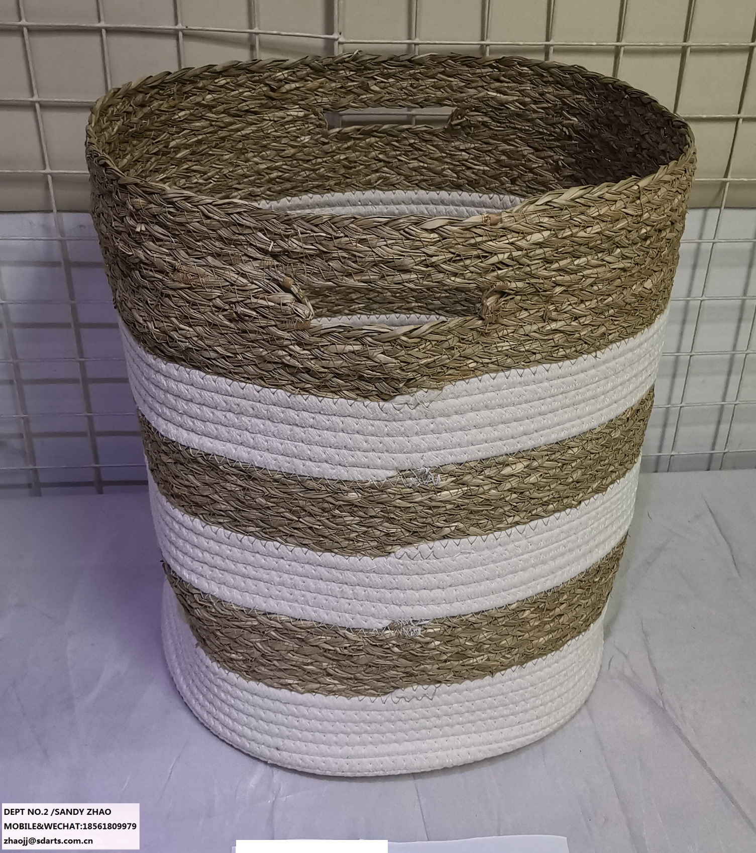 Straw And Cotton Basket