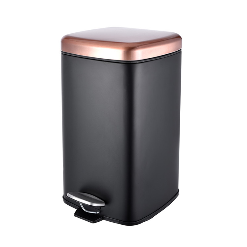 Square shape stainless steel pedal bin