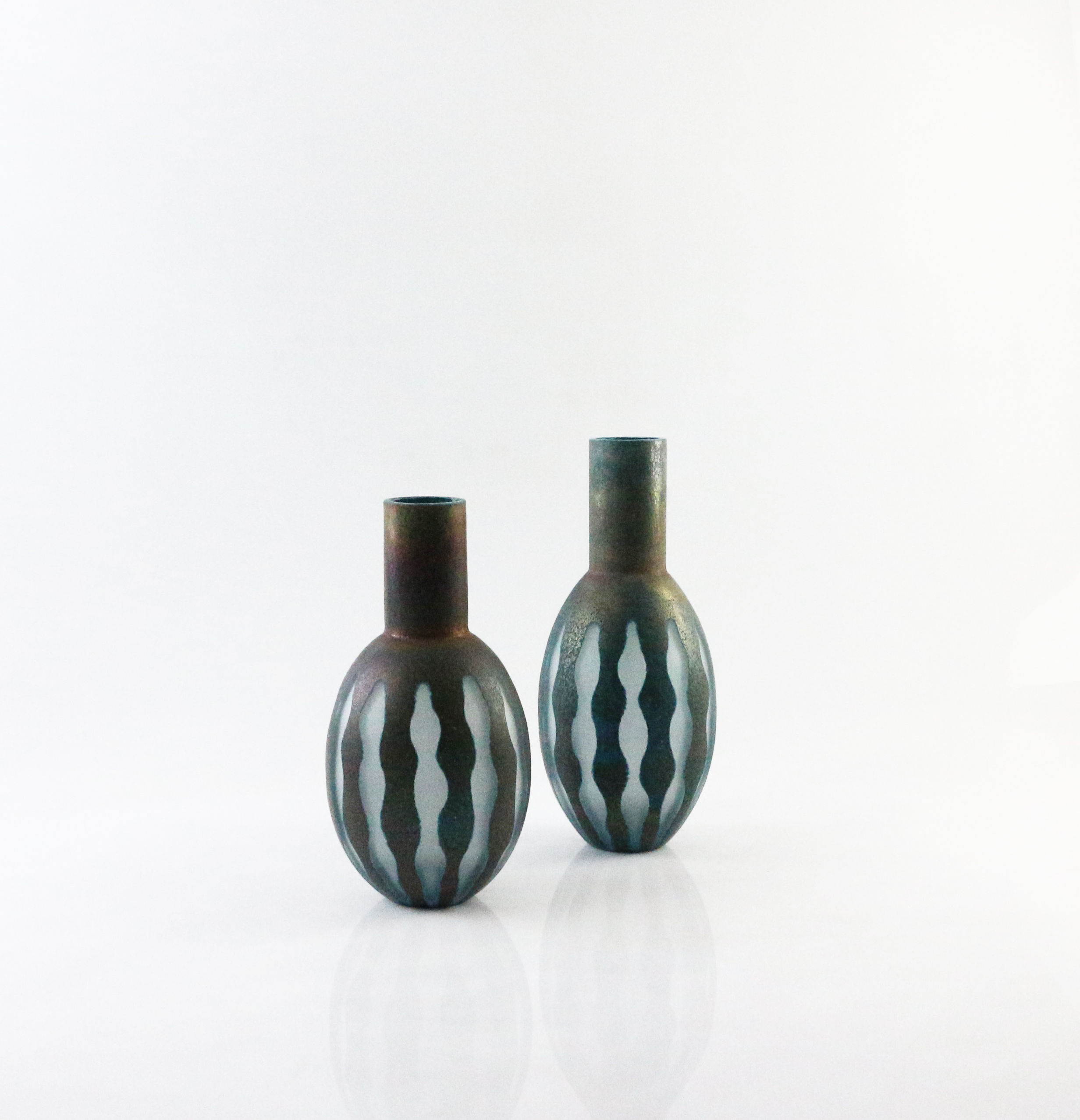 Handmade colored glass vase