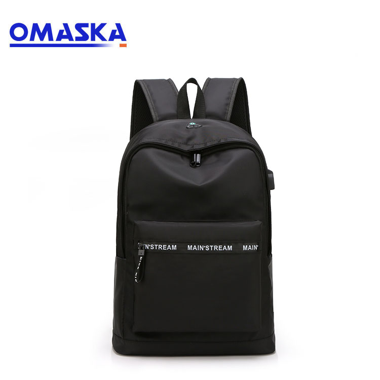 2020 OEM ODM new design waterproof nylon black with USB charger anti-theft shoulder computer backpack bag