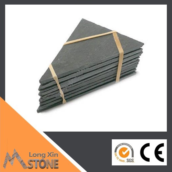 Chinese natural black slate plate chipped edge with eva feet