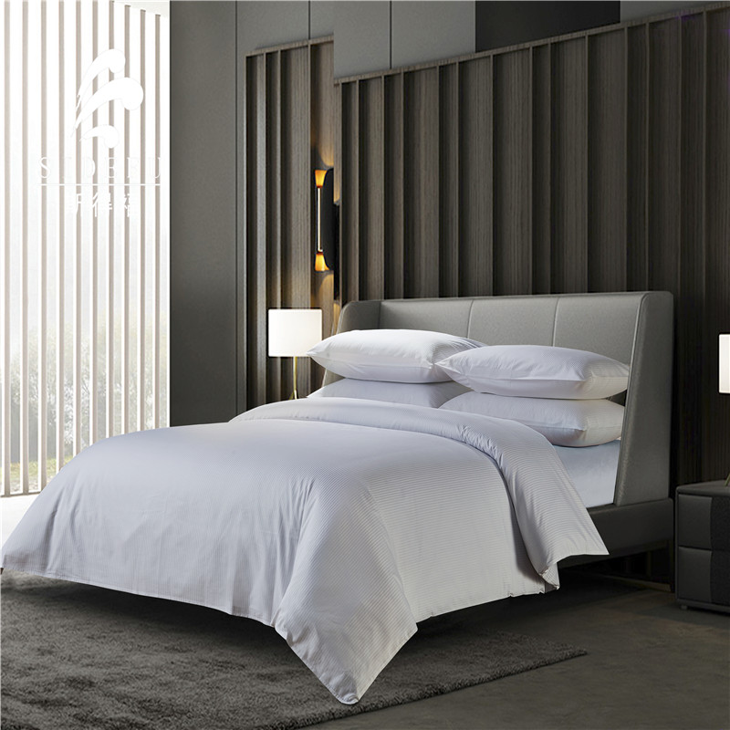 Hotel 100% Cotton 0.4cm Satin Stripe Bedding Set