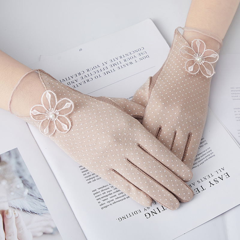 Hot Sale Women High-Quality Summer Anti Ultraviolet Cotton UV-Protection touch screen gloves