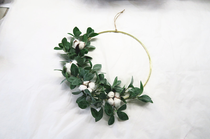 Cotton Bud Hoop Wreath