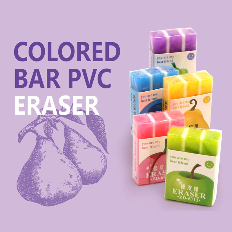 ZD-6713 Cocktail Multi-color Stripe PVC eraser