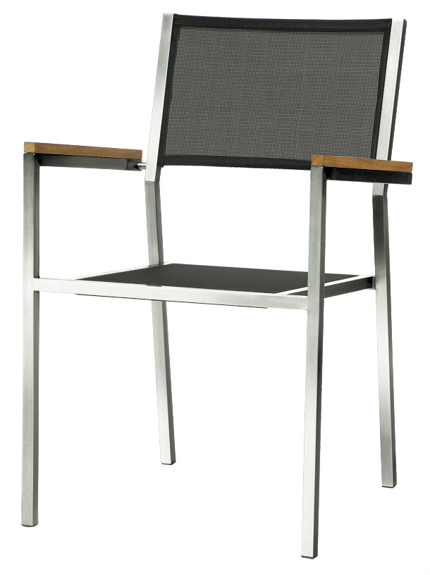 stainless steel sling arm chair