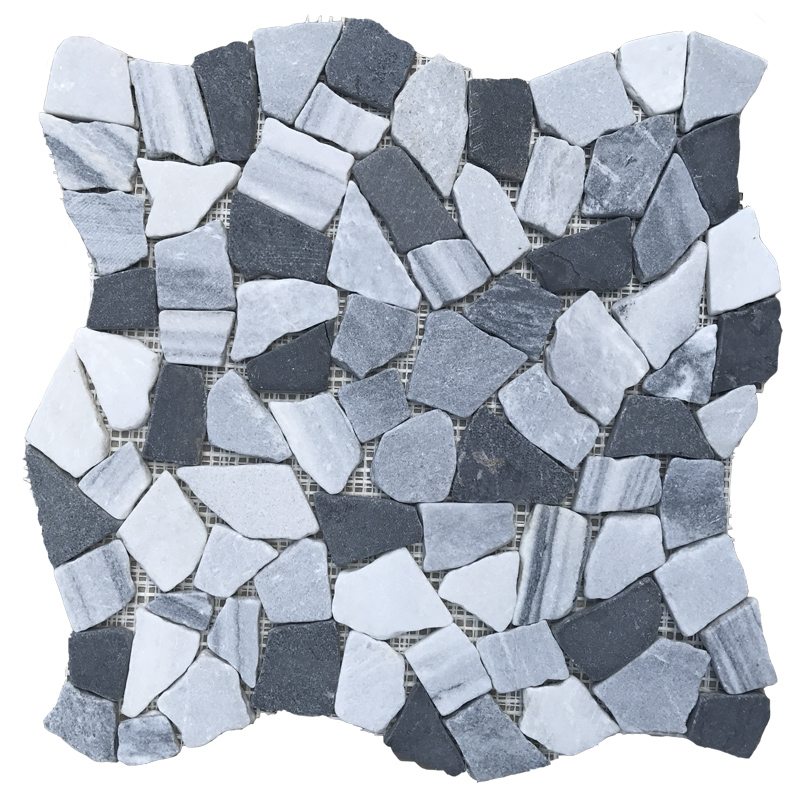 Sliced Stone Mosaic Tile On Mesh