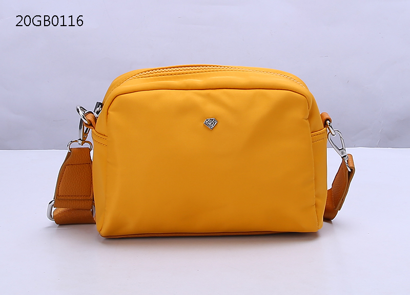Yellow nylon shoulder bag