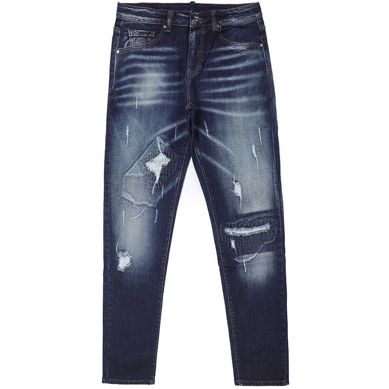 Men's denim jeans ripped jeans trousers G2084