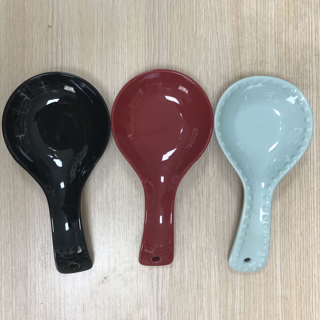 Ceramic stoneware spoon holder
