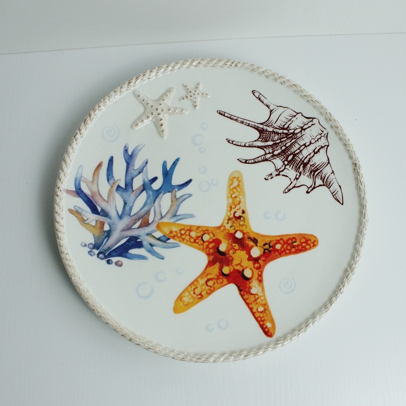 Ceramic Ocean Design Plate 25cm