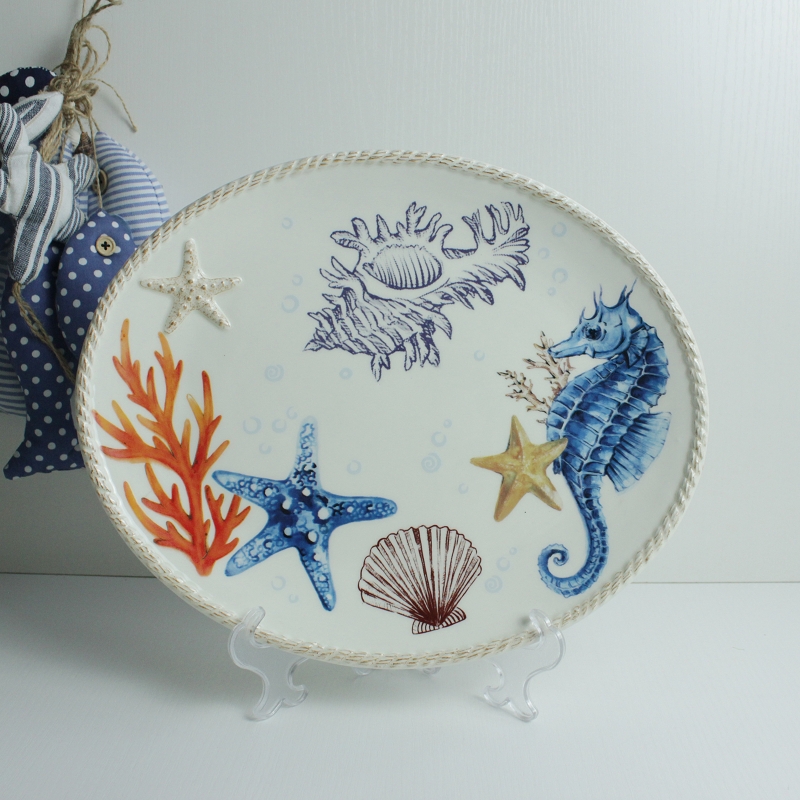 Ceramic Ocean Design Plate
