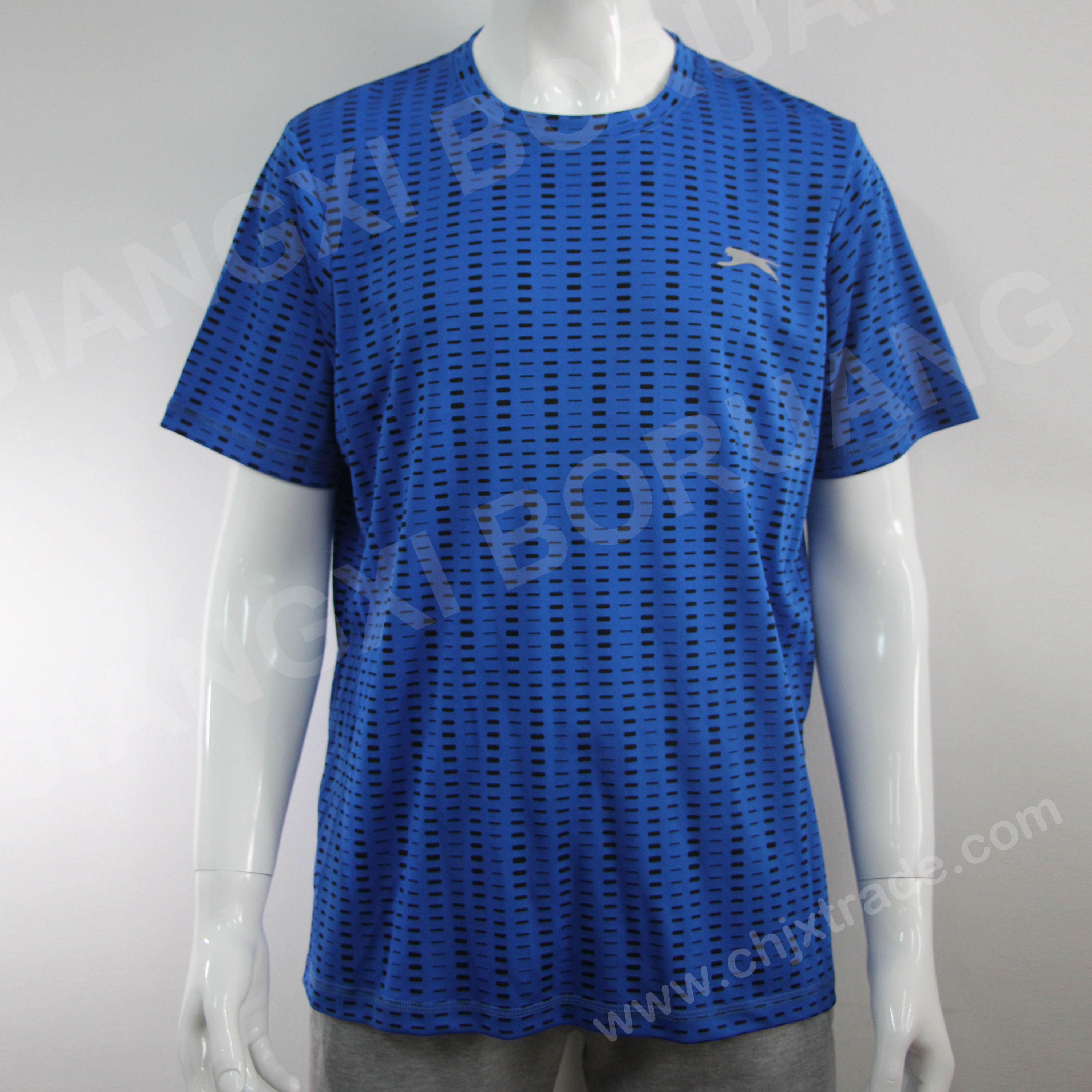 Mens 100%polyester Moisture Wicking T-Shirt With Print