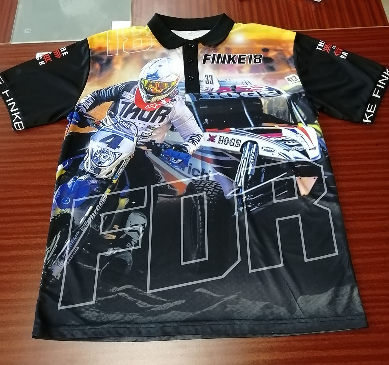100%polyester Men Digital Print Polo Shirt