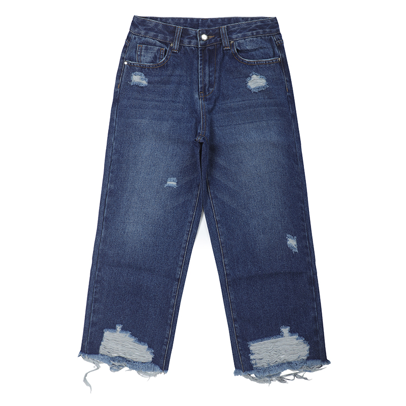 Women wid leg pants ripped jeans G2626