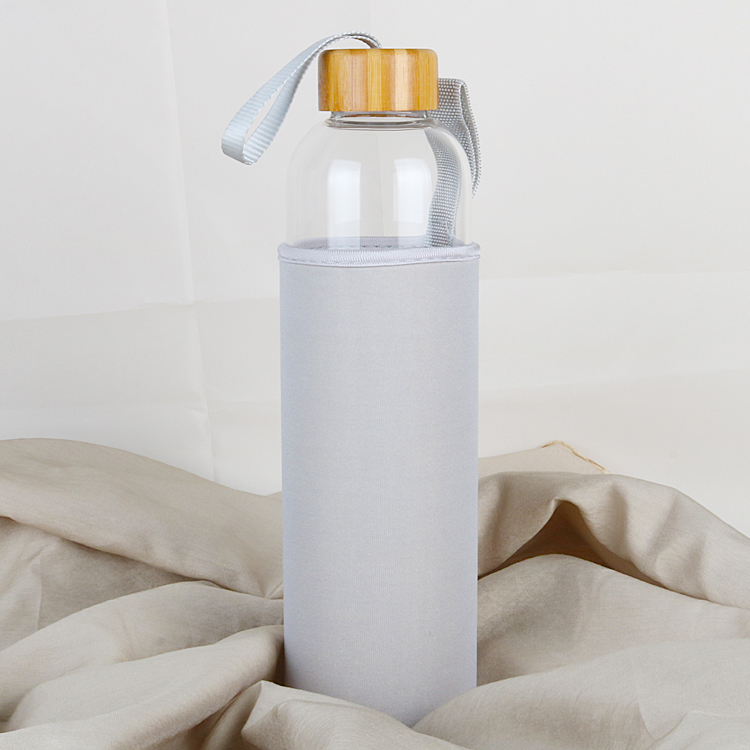 High borosilicate heat resistant glass water bottle