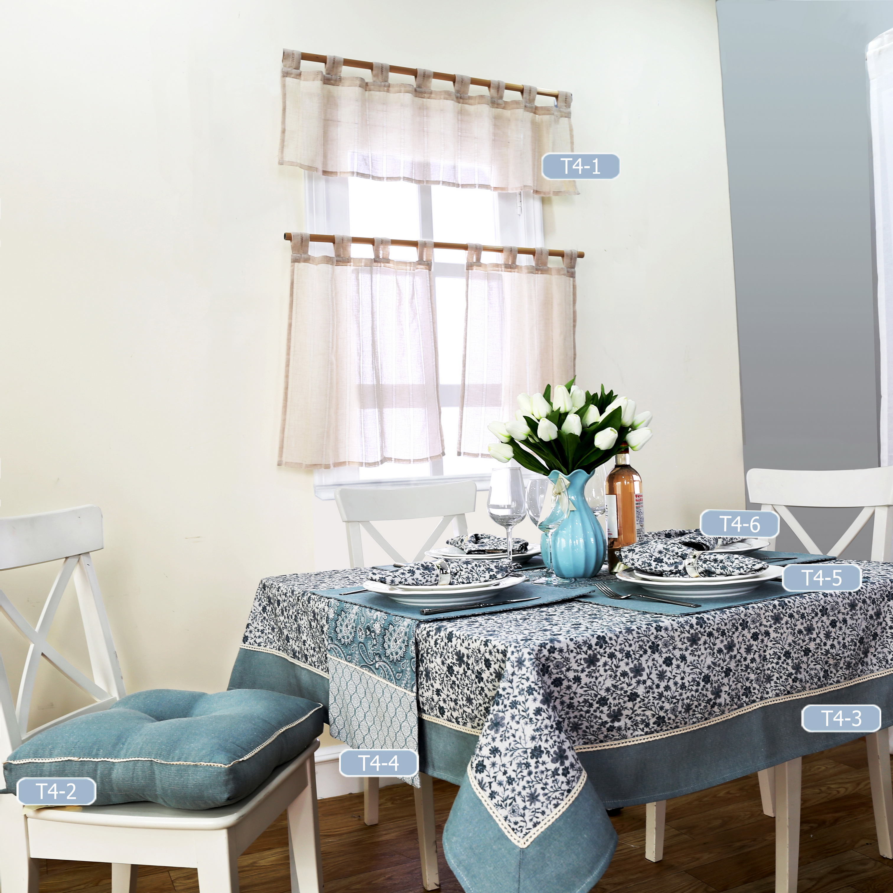Fashion classic rectangular or round tablecloth,washable small floral fabric,perfect countryside jacquard floral style,table runner with lace trim,placemat,dinner napkins,table linen for home and kitchen,soft and comfortable reusable,polyester fabric and