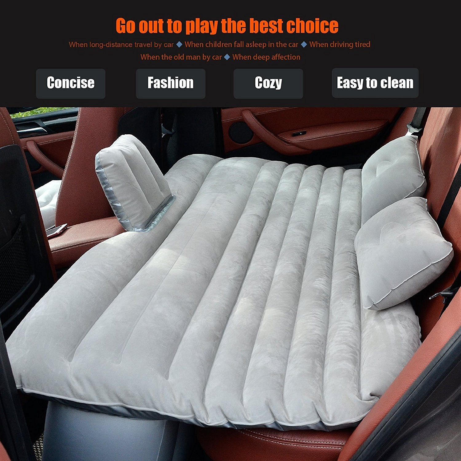 Inflatable Car back seat air mattress,inflatable backseat car bed,air mattress for back seat