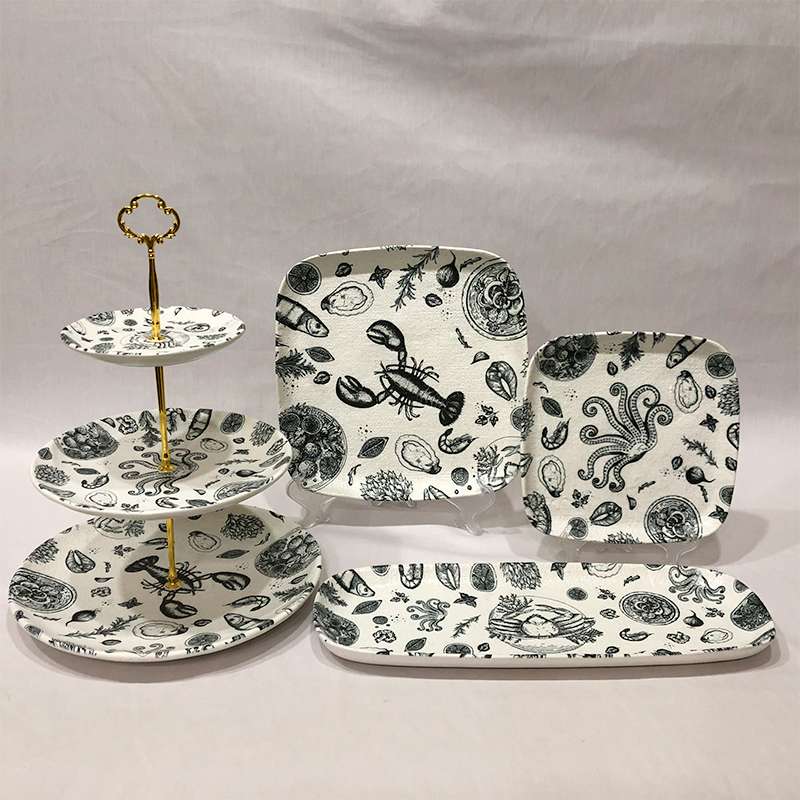 Set of 4 Ceramic Tableware_Ocean