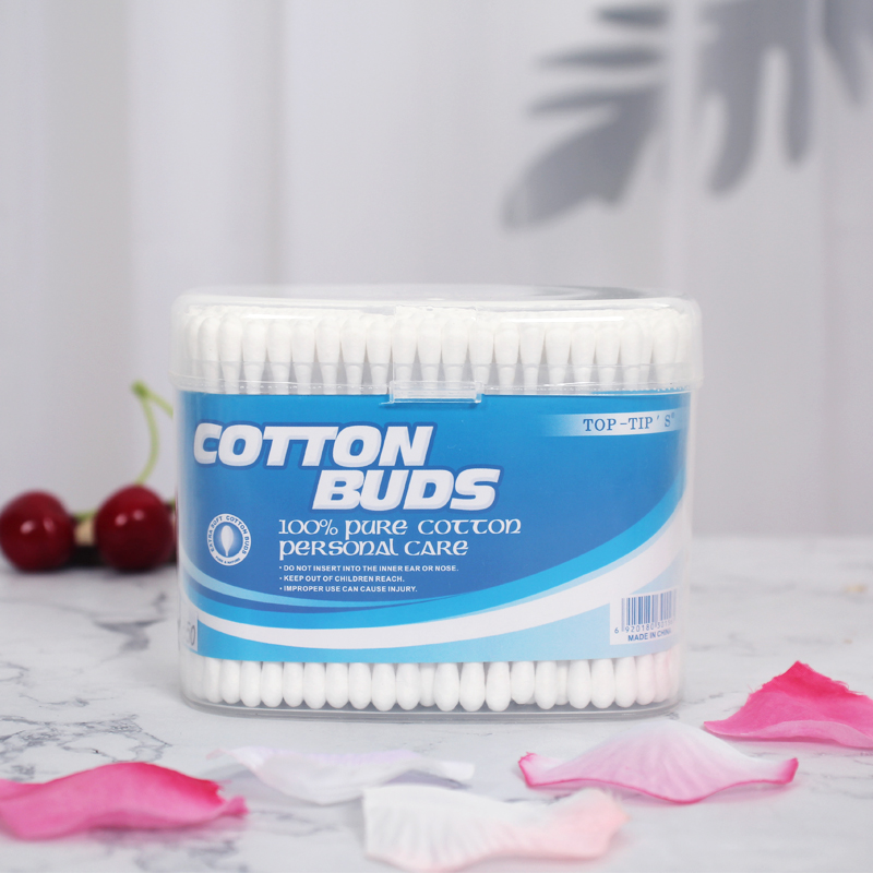 Plastic cotton buds in PP canister