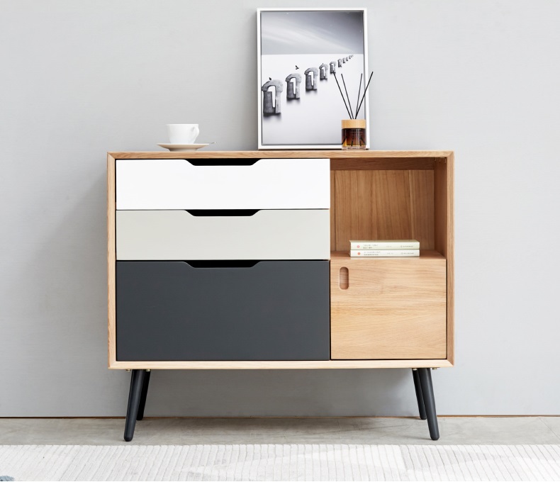 MDF stylish modern wood living room cabinet with organizer drawers popular