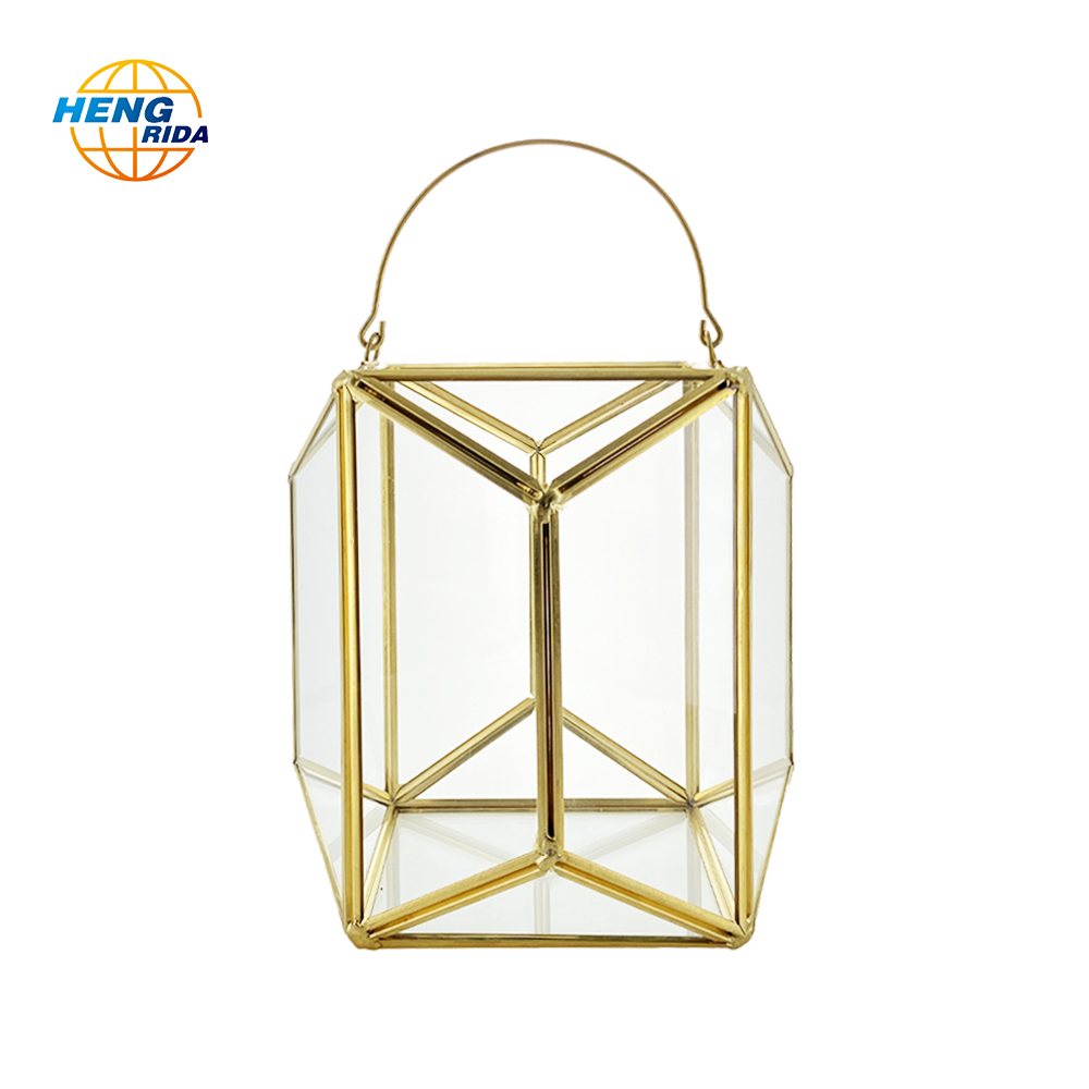 540g 941g Copper Polyhedron Glass Terrarium for Decoration
