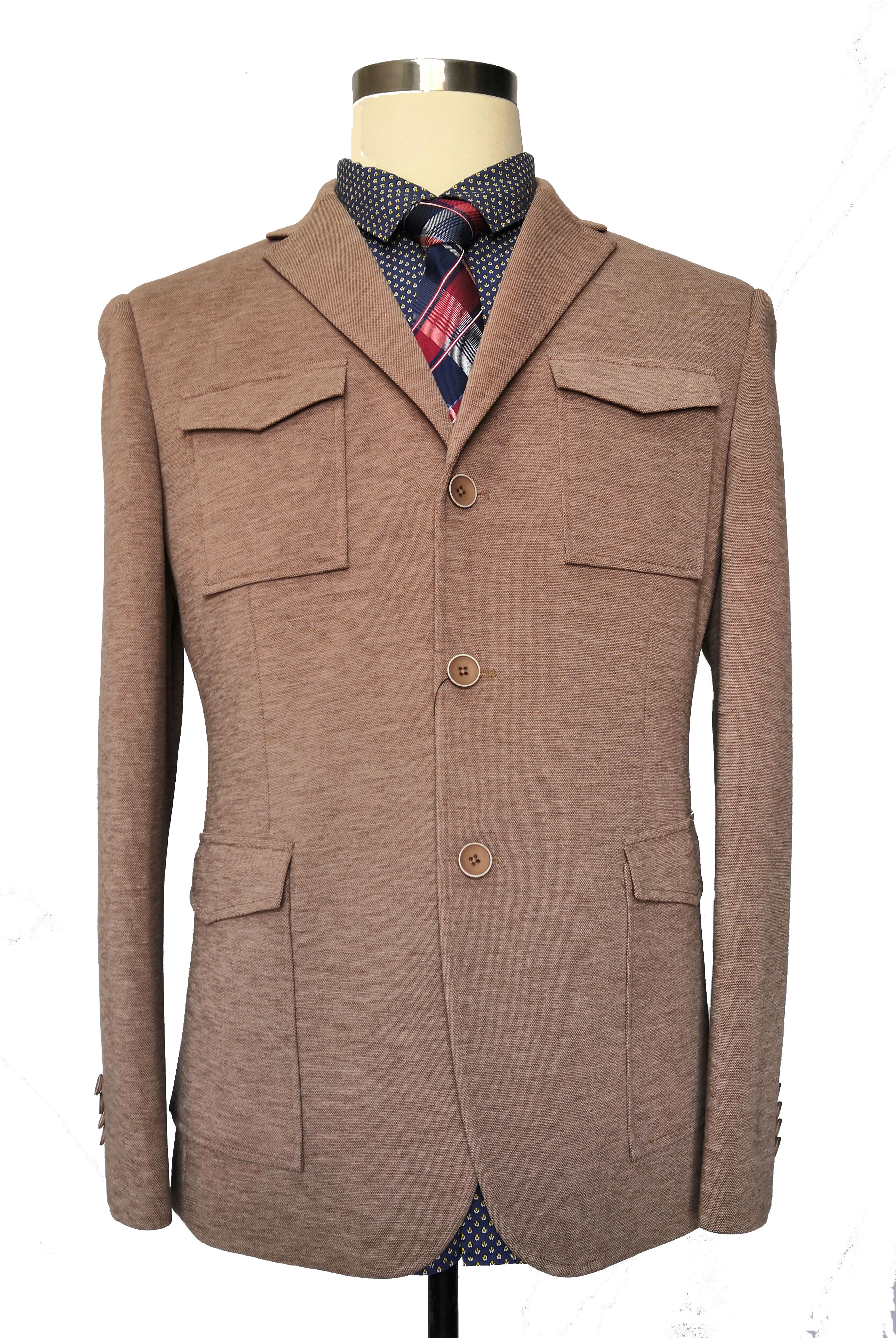 Camel Regular Fit Men’s Casual Patch Pocket Jacket