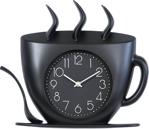 Wall clock; quartz clock; best sale; Kitchen clock; teacup; gift; creative clock; hot stamp