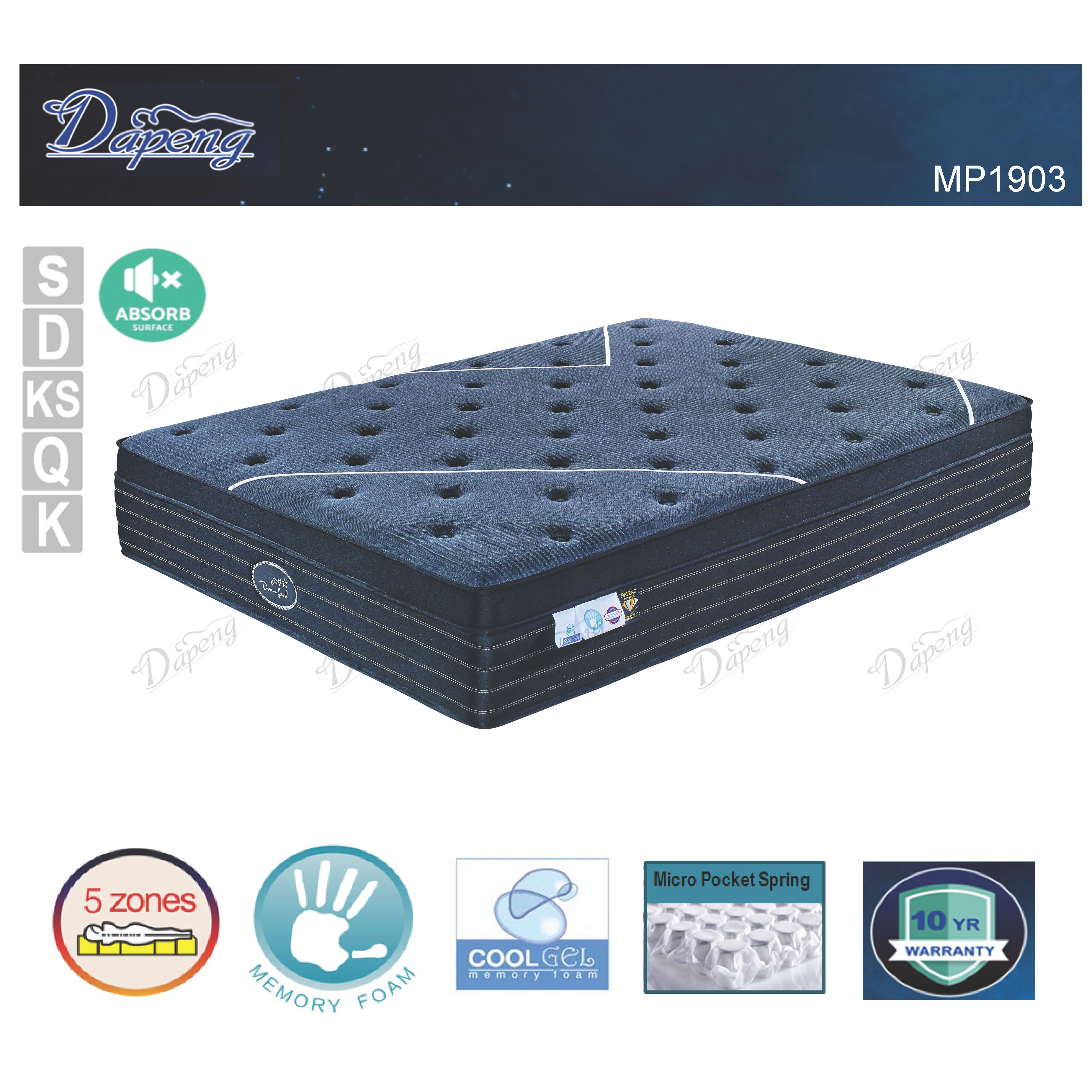 New Queen Double King Single Mattress Bed Euro Top 5 Zone Pocket Spring Micro Pocket Gel Memory Foam