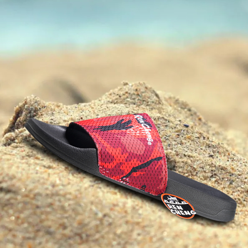 Men's Lightweight & Durable Beach Sandals And Slipper With Fabric Pattern Upper Eva Outsole