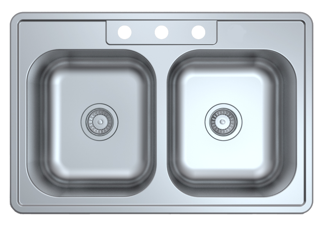 Stainless Steel Drop-in Equal Bowl Sink