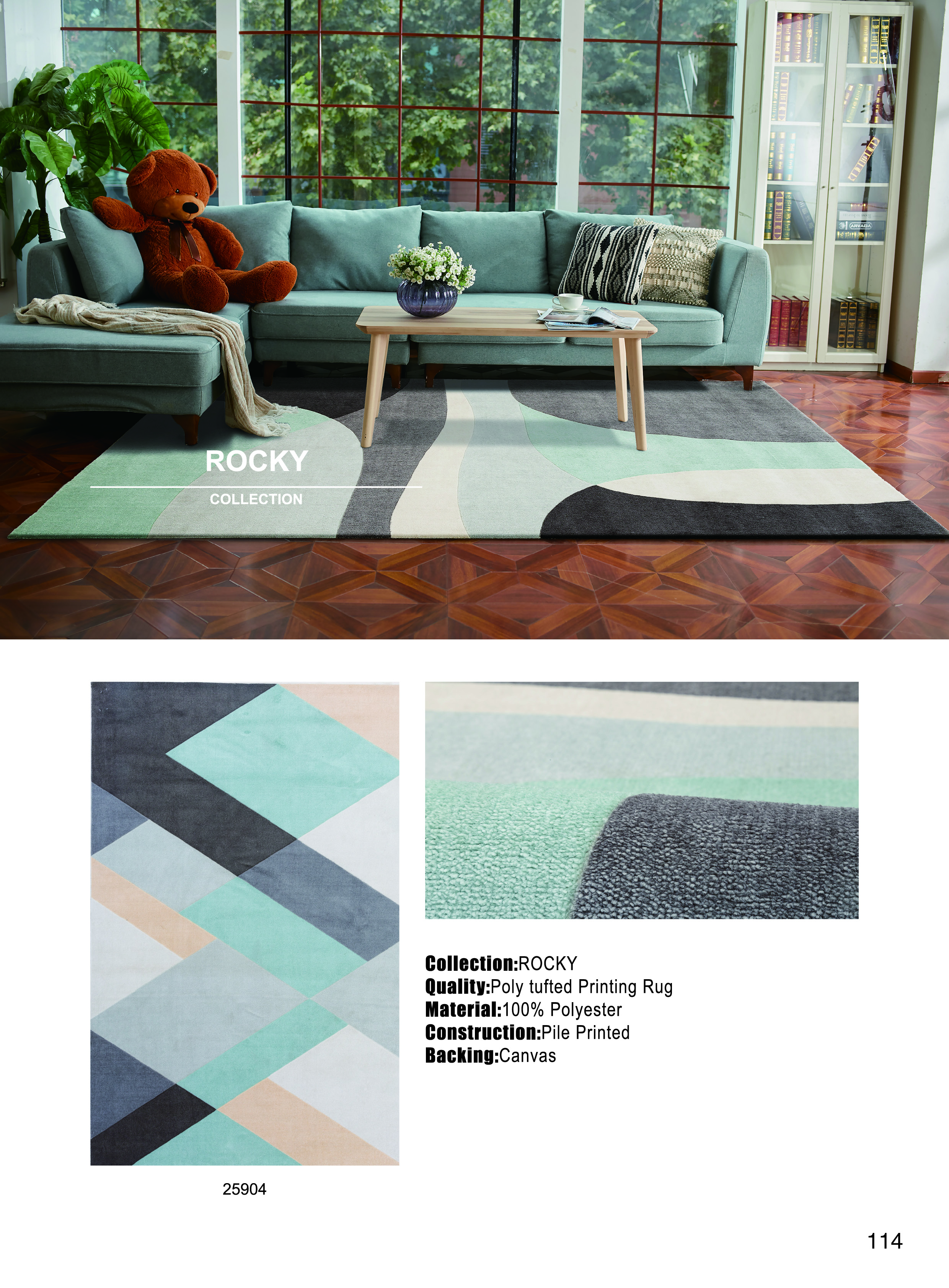 Polyester Chorome jet printed rug