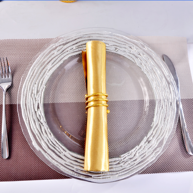 Hotel restaurant kitchen food glass charger plate, cold food plate, fruit/cake glass charger plate