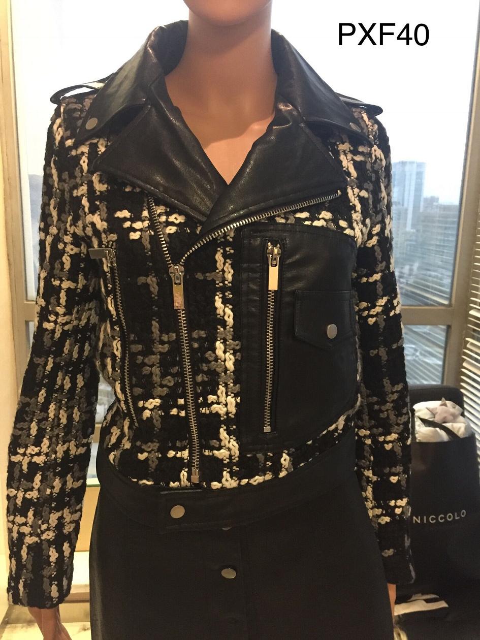 Ladies Print Embroider Pu Jacket
