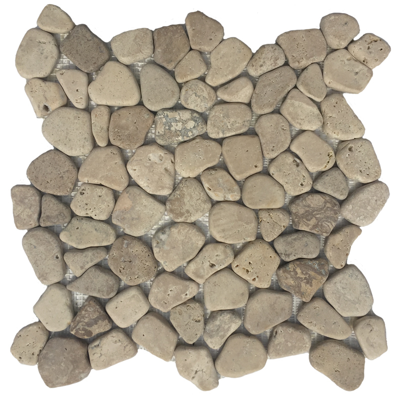 Pebble Stone Mosaic With Mesh Back For Internal And External