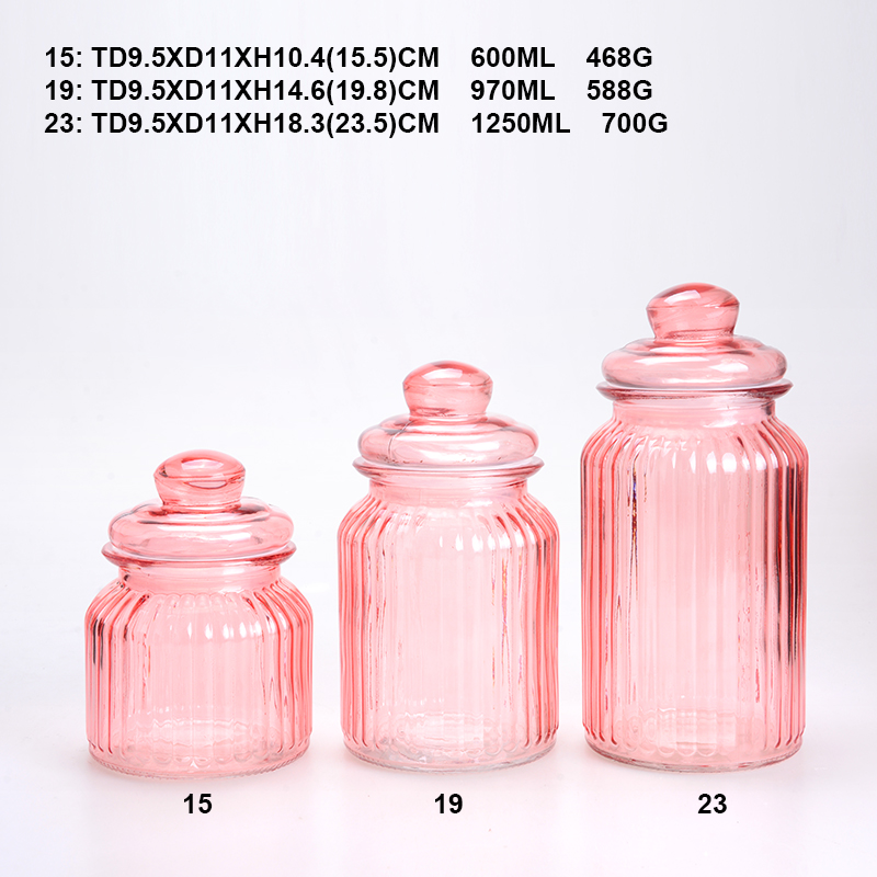 Food safe glass storage jar with color
