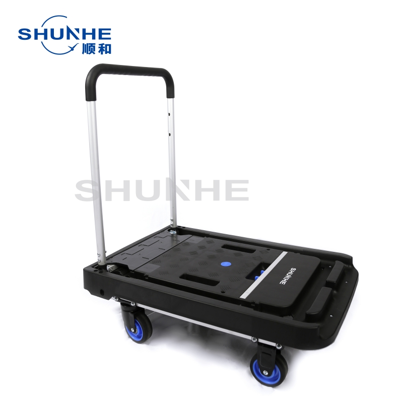 Platform Hand Truck with Folding Wheels Aluminum Four Wheel Folding Hand Trolley FW-99FBC
