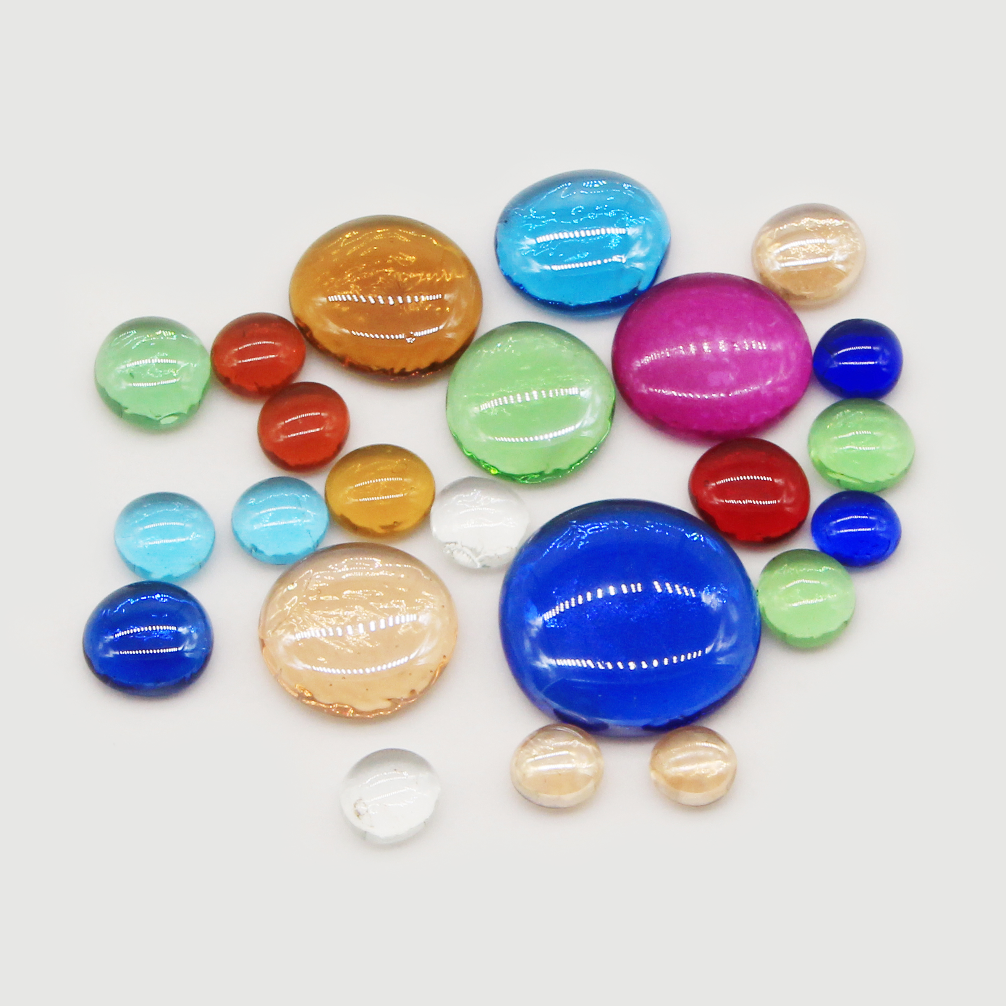 Hot sale colorful decorative and toy flat glass beads