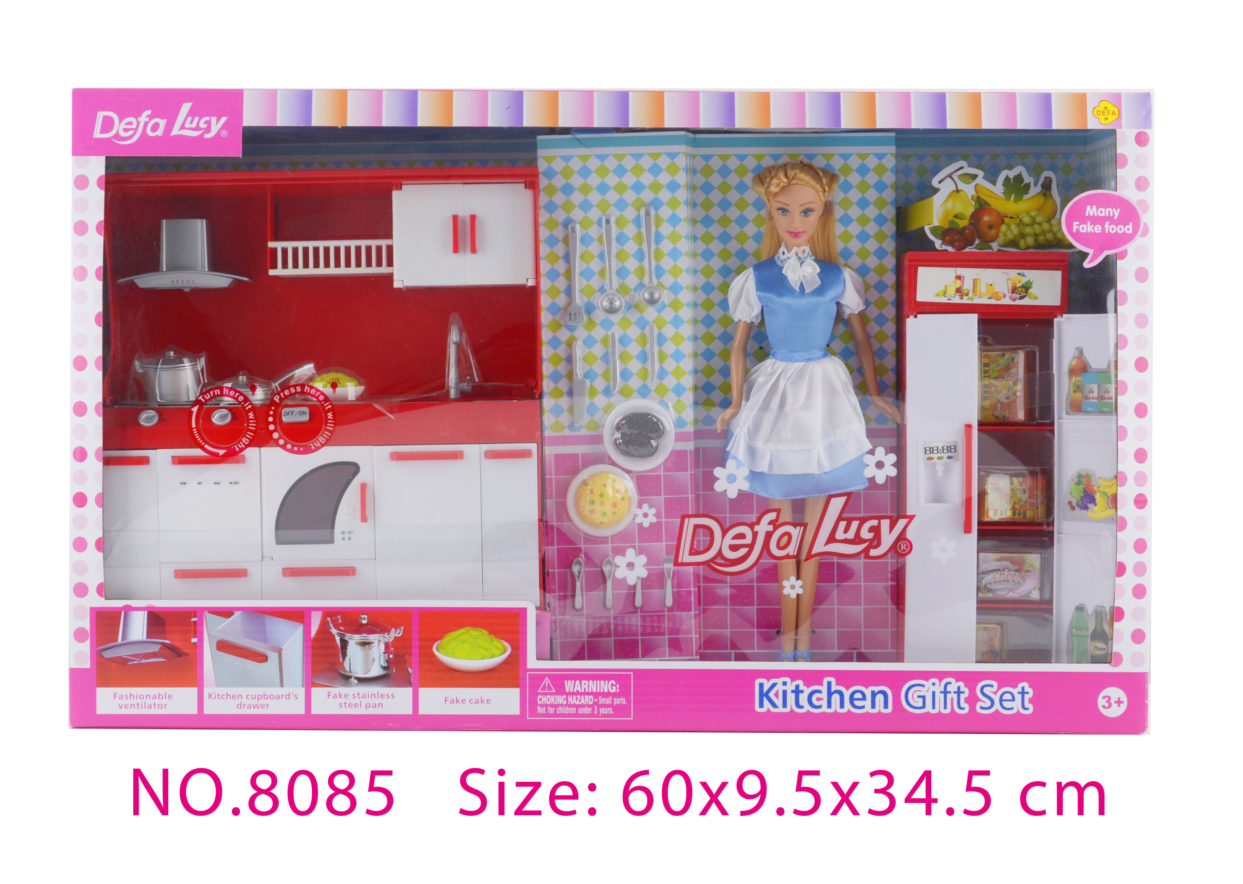 Beautiful lucy with her home kitchen cabinet