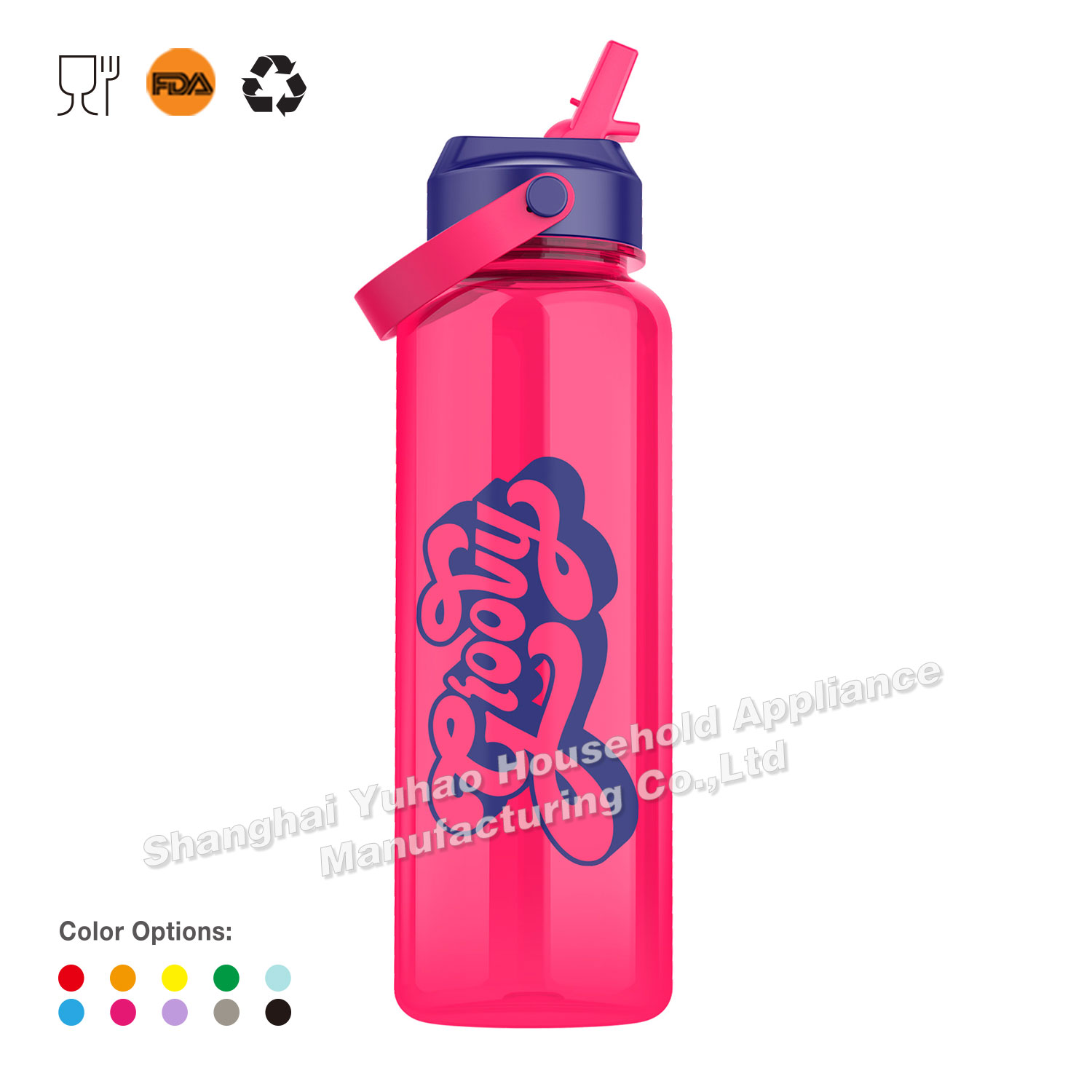 1200ml Tritan Infuel Straw Plastic Water Bottle