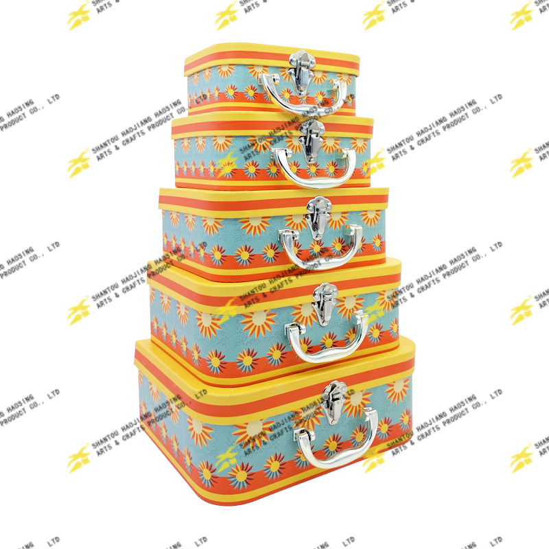 Suitcase Box Set Of 5 With Plastic Handle
