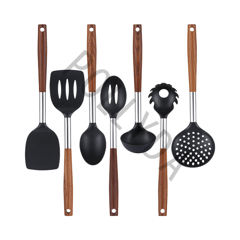 Nylon Kitchenware+ Carbonized Ash Wood handle