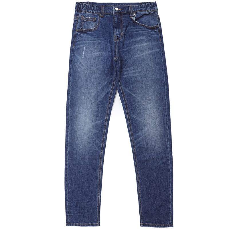 Trendy design rubber waistband men denim jeans trousers G2080