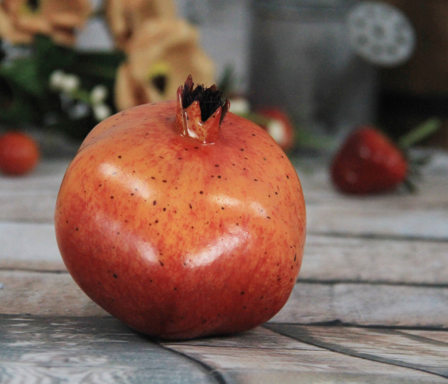 9x8.6cm Top Selling Handmade High Quality Artificial/Decorative Simulation Fruits Big Red Pomegranate