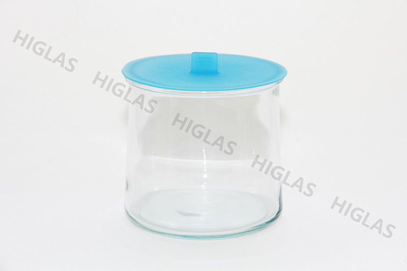 1.0L/1.8L/2.4L Soda lime glass Canister with silicone lid