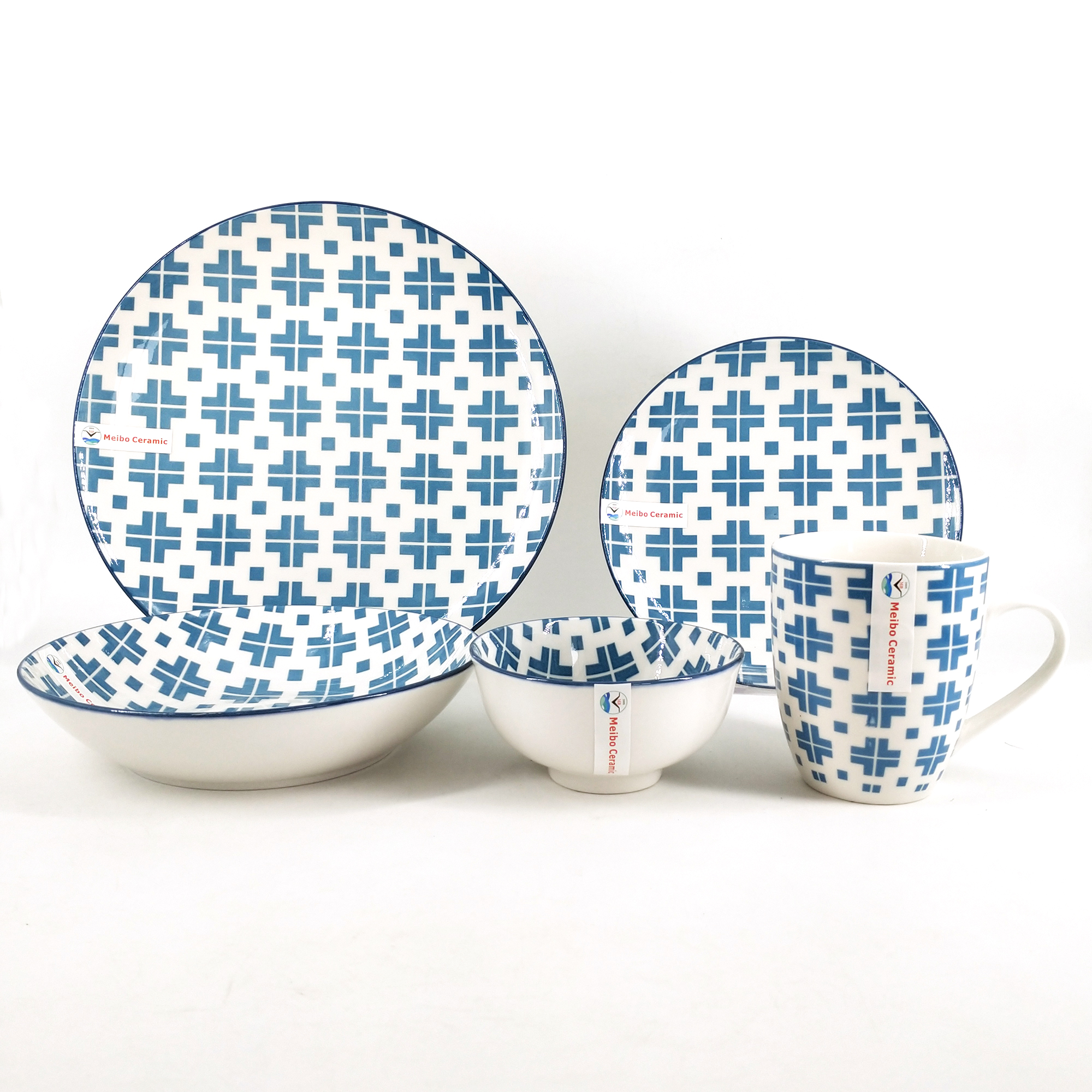 16pc porcelain dinner set with pad printing