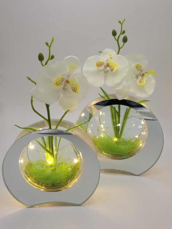 LED Orchid Glass Decor Item