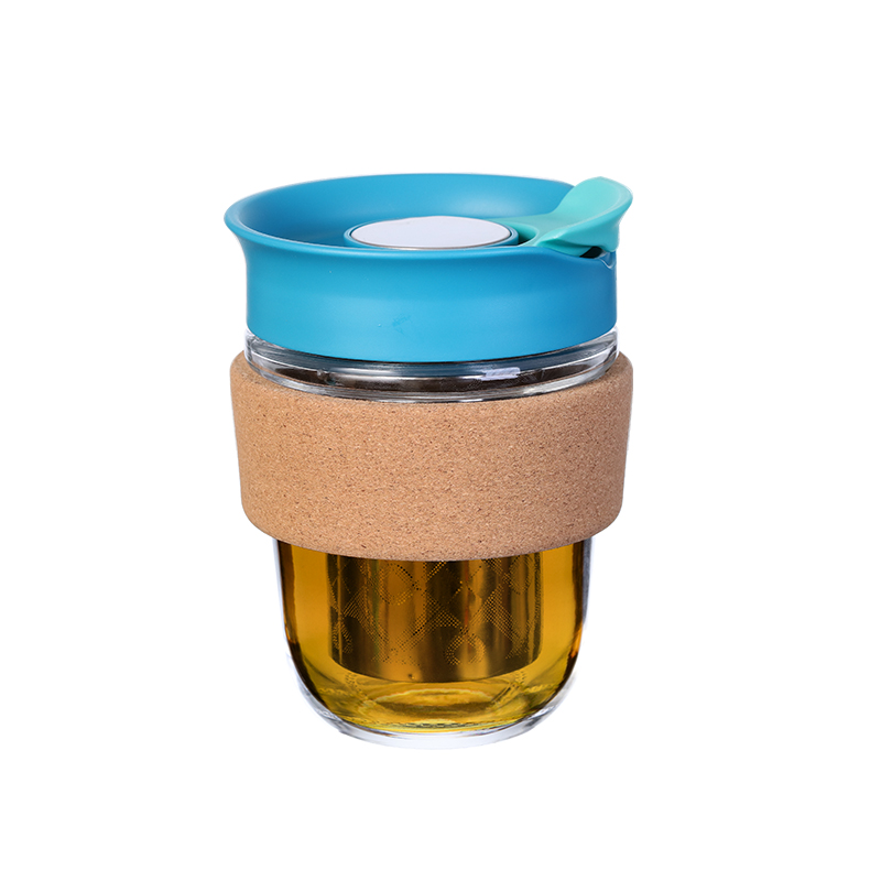 Sinoglass 12oz Reusable Glass Coffee Cup